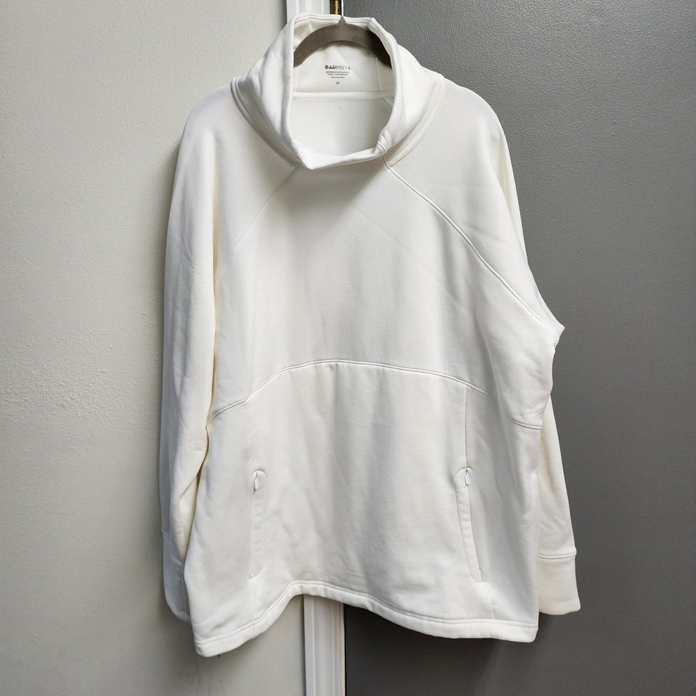 Athleta Altitude Polartec Funnel Neck Sweatshirt Size 3XL White #427987